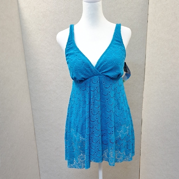 Swim Solutions Swimsuit. One Piece Bust Support Tummy Control